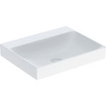Lavabo serie Geberit ONE: 60x48cm, Toma de grifo=Sin, Rebosadero=Sin, Blanco / KeraTect